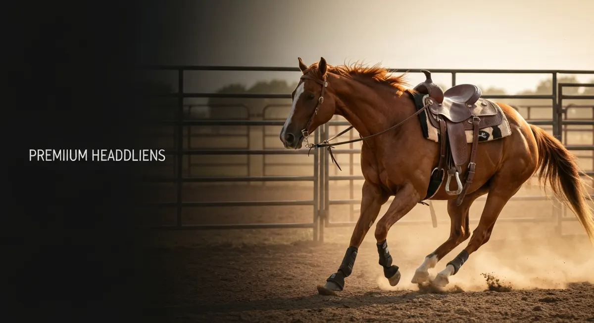 Performance horse moving through a western arena